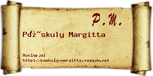 Páskuly Margitta névjegykártya